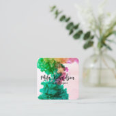 Kleuren die in visitekaartje met watervierkant wor (Staand voorkant)