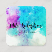 Kleuren die in visitekaartje met watervierkant wor (Voorkant)