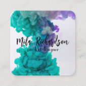 Kleuren die in water worden gemorst vierkante visitekaartje (Voorkant)