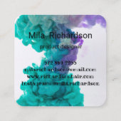 Kleuren die in water worden gemorst vierkante visitekaartje (Achterkant)