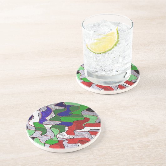 Kleuren doorsnijden zandsteen onderzetter (Zijkant)