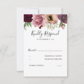  Kleuren Elegant Stoffig Roos Bruiloft RSVP (Voorkant)