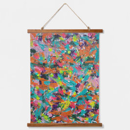 Kleuren en expressies in acrylverf hangend wandkleed