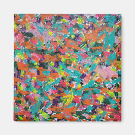 Kleuren en expressies in acrylverf magneet