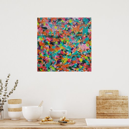 Kleuren en expressies in acrylverf poster (Keuken)