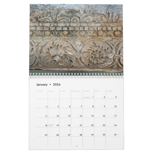Kleuren en texturen van Israël Kalender (Jan 2026)
