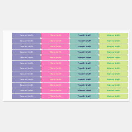 Kleuren en Textures Kinder School Labels