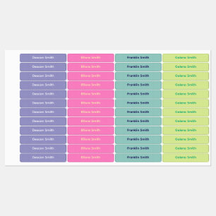 Kleuren en Textures Kinder School Labels