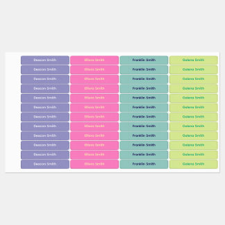 Kleuren en Textures Kinder School Labels