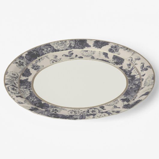  kleuren - Floral Toile Fine Bone China Papieren Bordje (Gekanteld)