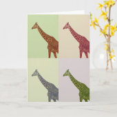  kleuren Giraffes Kaart (Gele Bloem)