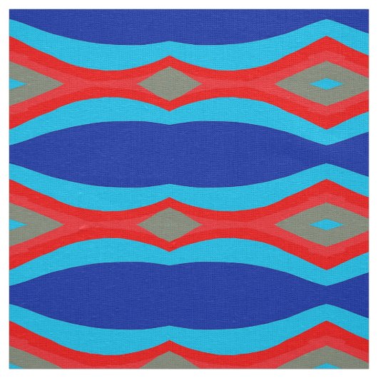 kleuren golven blauw rood grijs stof (Swatch)