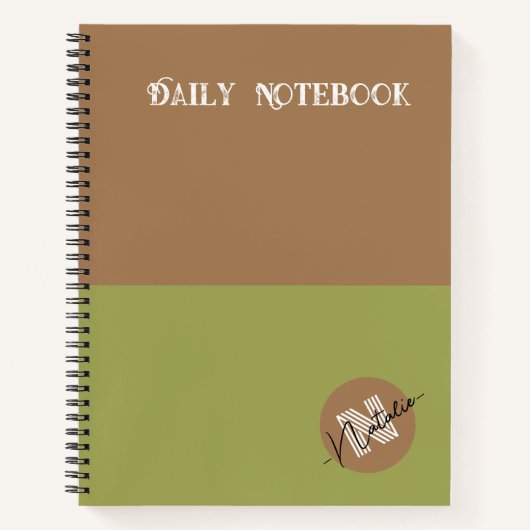  kleuren groen en bruin Gepersonaliseerd geschenk Notitieboek (Voorkant)