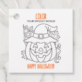 Kleuren Halloween Gift Labels (Voorkant)