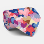 Kleuren Hartpatroon Stropdas (Opgerold)