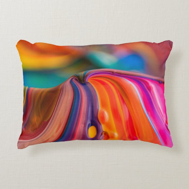 Kleuren in de bergen verven kleurrijke kunst accent kussen (Voorkant)