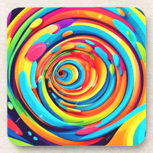 Kleuren in een psychedelische tunnel bier onderzetter