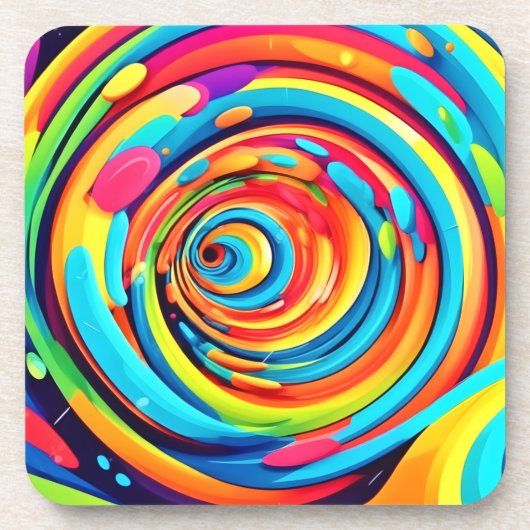 Kleuren in een psychedelische tunnel bier onderzetter (Voorkant)