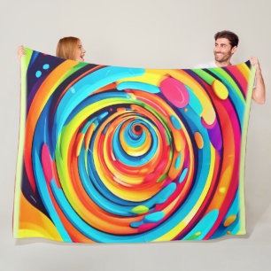 Kleuren in een psychedelische tunnel fleece deken
