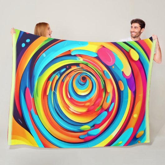 Kleuren in een psychedelische tunnel fleece deken (In situ)