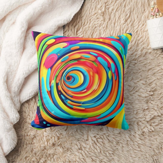 Kleuren in een psychedelische tunnel kussen (Deken)