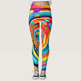 Kleuren in een psychedelische tunnel leggings