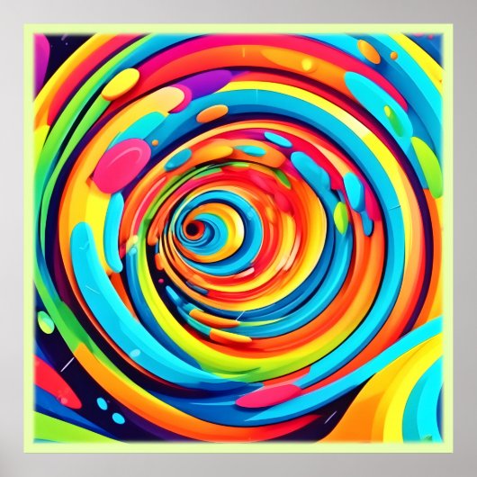 Kleuren in een psychedelische tunnel poster (Voorkant)