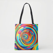 Kleuren in een psychedelische tunnel tote bag (Voorkant)