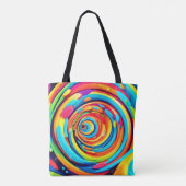Kleuren in een psychedelische tunnel tote bag (Achterkant)