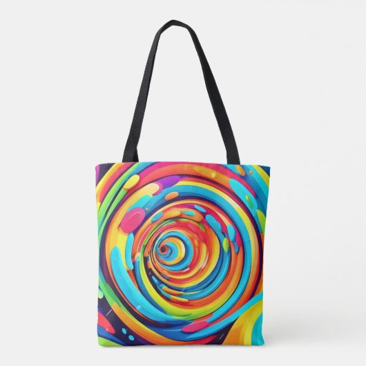 Kleuren in een psychedelische tunnel tote bag (Achterkant)