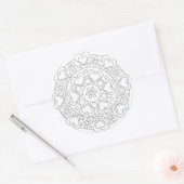Kleuren in harten en bloemen Mandala Sticker (Envelop)
