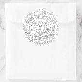 Kleuren in harten en bloemen Mandala Sticker (Tas)