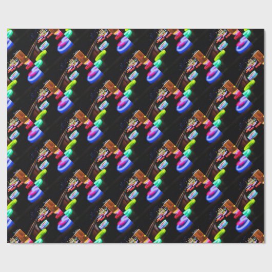 Kleuren in het donker cadeaupapier (Vlak)