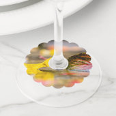 Kleuren invallen wijnglaslabel (Dichtbij)