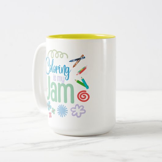 Kleuren is My Jam Coffee mok (Voorkant links)