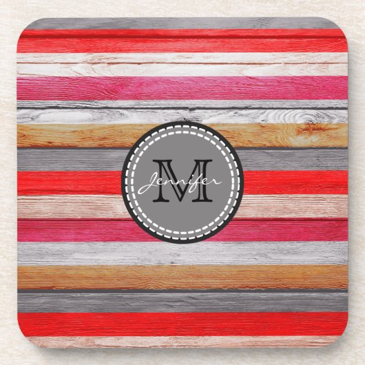  kleuren kijken naar monogram #9 onderzetter (Voorkant)