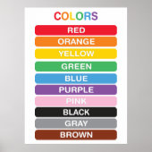 Kleuren Klaslokaal Vroeg Leren Poster (Voorkant)