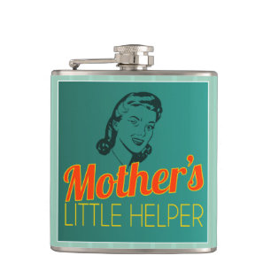 Kleuren kleine helper-retrokleuren van moeder heupfles