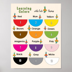 Kleuren leren met Malle Uien Poster