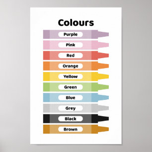 Kleuren leren poster