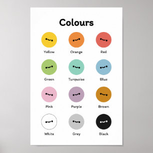 Kleuren leren poster