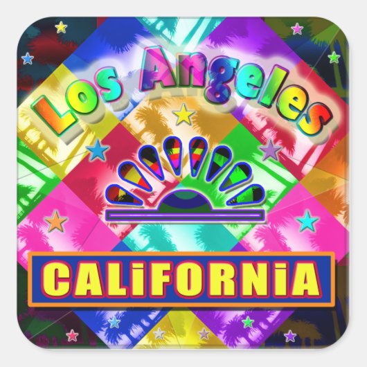 "Kleuren Los Angeles 4" Sticker (Voorkant)