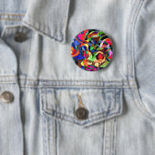 Kleuren mashup ronde button 5,7 cm (In situ)