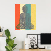  kleuren mediterende Boeddha Poster (Thuiskantoor)