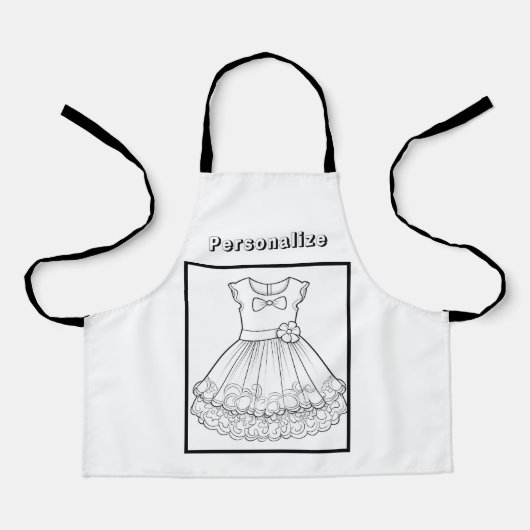 Kleuren Meisjes Kleding Gepersonaliseerd Schort (Voorkant)