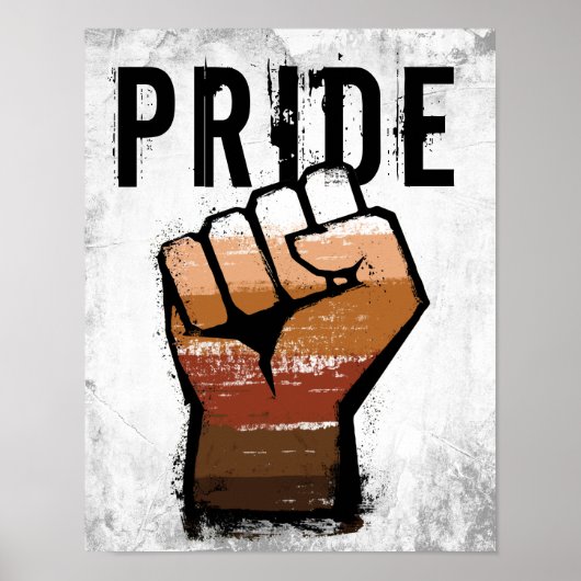 Kleuren Mensen Pride Vuist Poster (Voorkant)