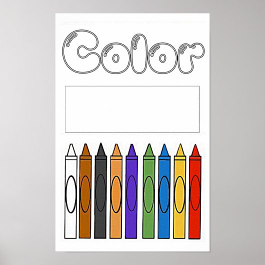 Kleuren met gekleurde kleurpotloden poster (Voorkant)