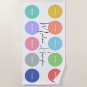 Kleuren met Hex Codes Custom Name Designer Strandlaken (Voorkant)