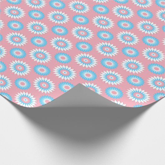 kleuren met transgenderpride / roze bloem cadeaupapier (Hoek)