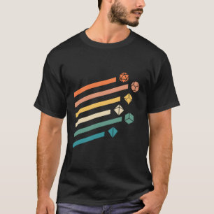Kleuren Minimalistische Polyhedral Dice Set Nerdy T-shirt